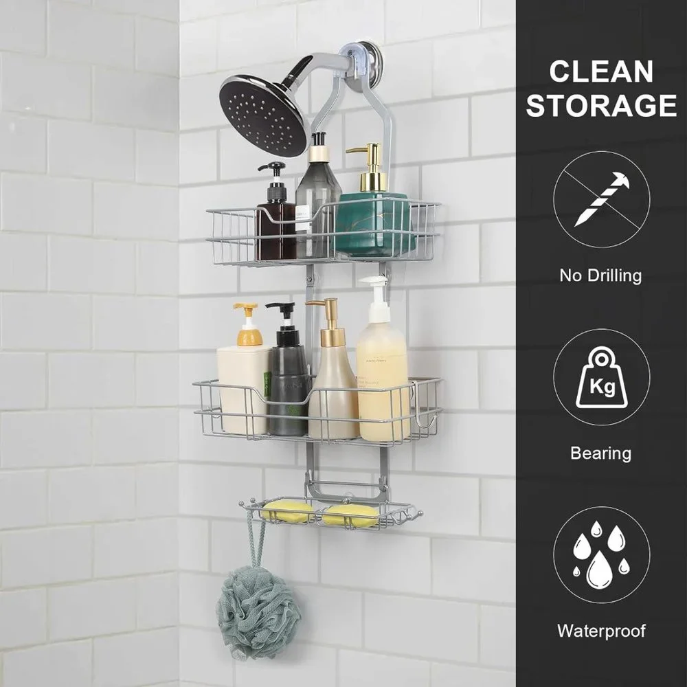Hanging Shower Organizer for Bathroom, Over Head Shower Caddy
